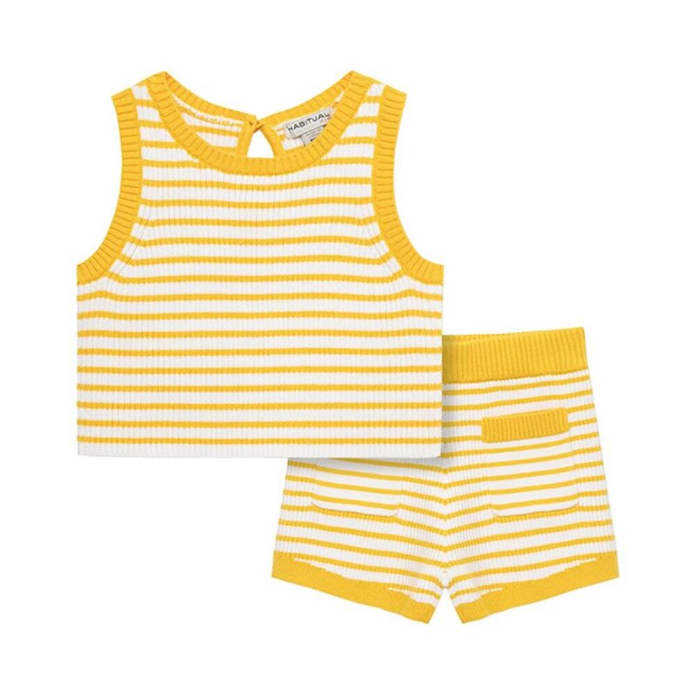 Habitual Girls  Novelty Knit Short Set, Yellow